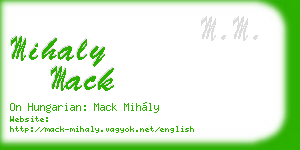 mihaly mack business card